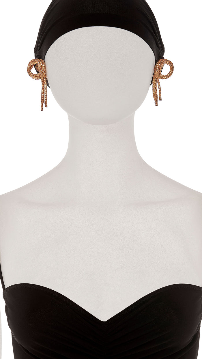 Norma Kamali MESH KNOT DROP EARRINGS