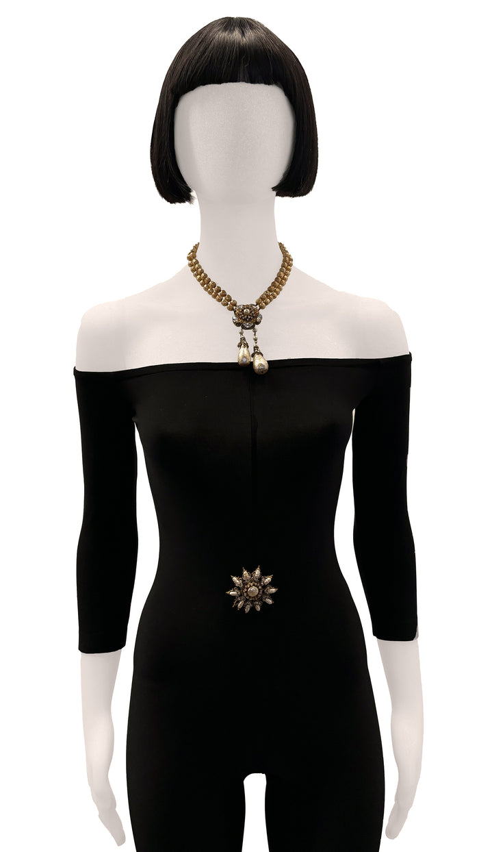 norma kamali MIRIAM HASKELL BEADED BROOCH