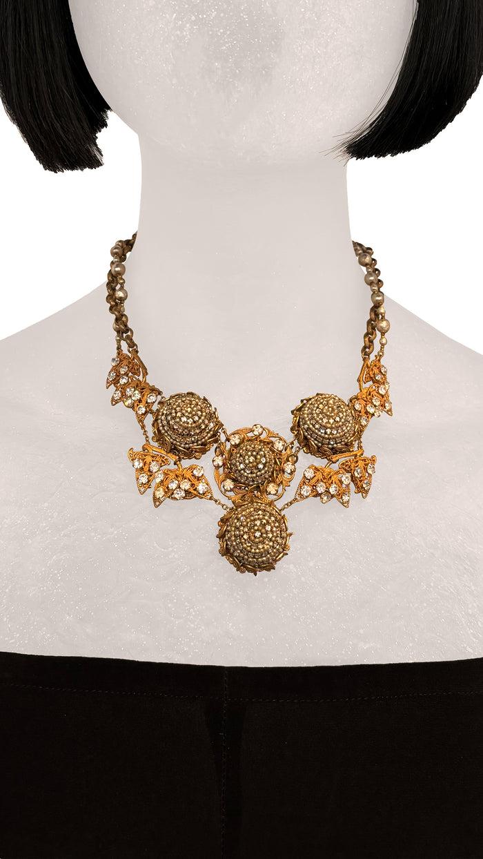 Norma Kamali MIRIAM HASKELL STONE/BRASS NECKLACE