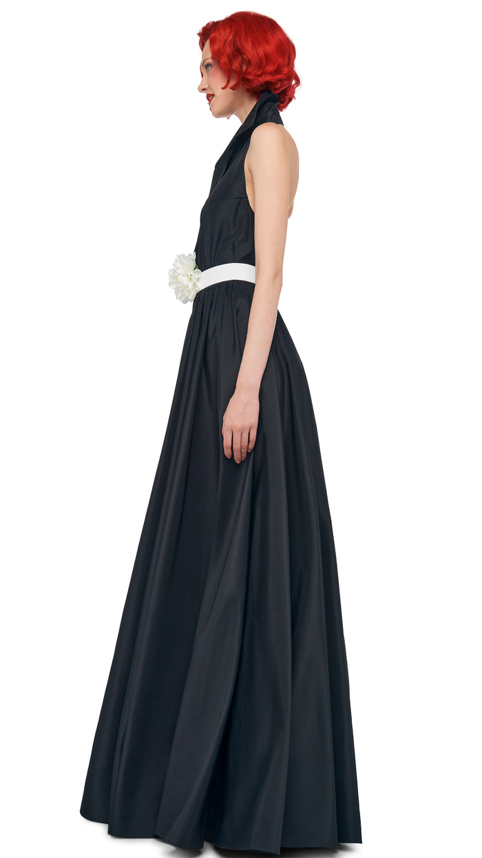 Norma Kamali NK HALTER FLARED GOWN