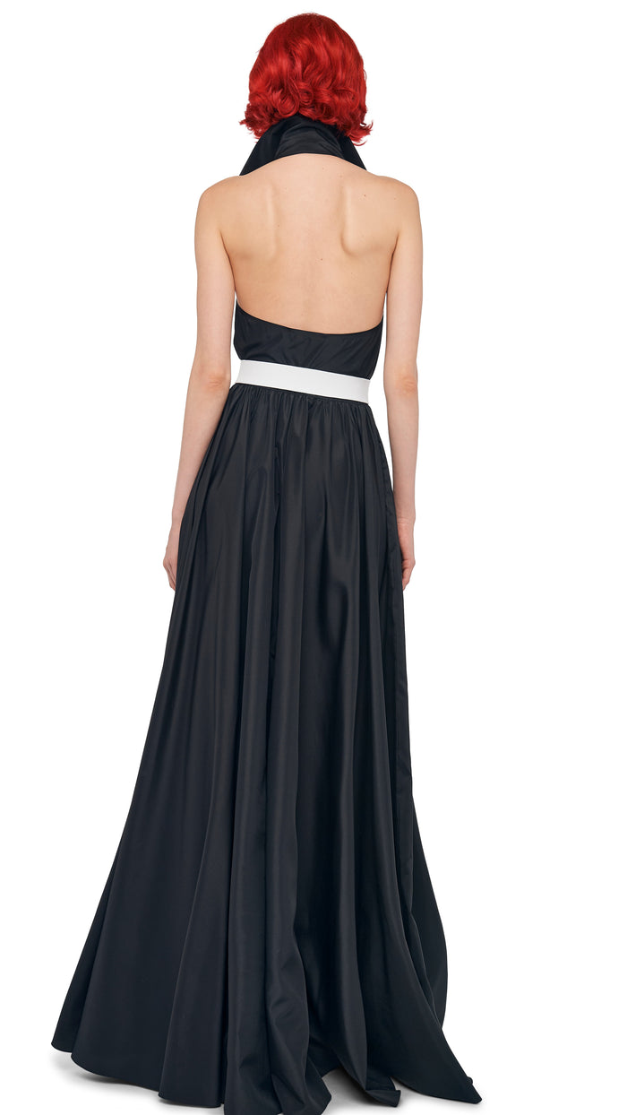 Norma Kamali NK HALTER FLARED GOWN