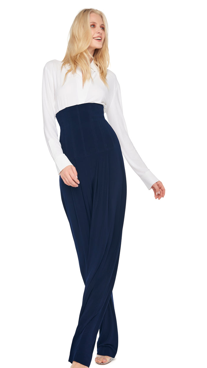 Norma Kamali NK SHIRT W/ COLLAR STAND