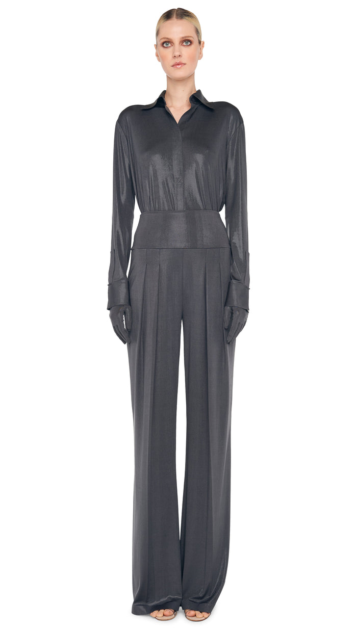 Norma Kamali NK SHIRT W/ COLLAR STAND