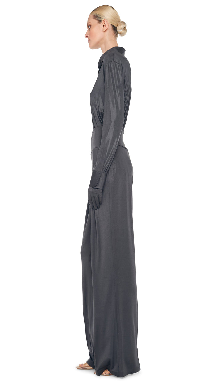 Norma Kamali NK SHIRT W/ COLLAR STAND