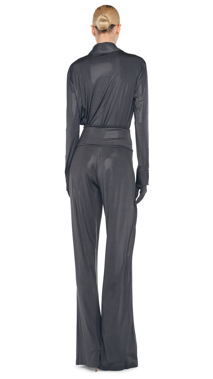 Norma Kamali NK SHIRT W/ COLLAR STAND