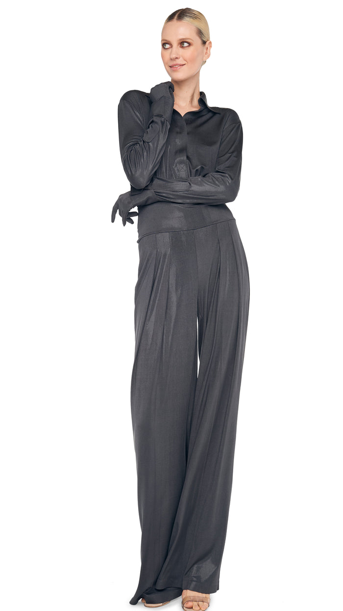 norma kamali NK SHIRT W/ COLLAR STAND