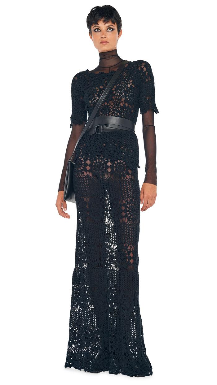 norma kamali OFF SHOULDER CROCHET TOP