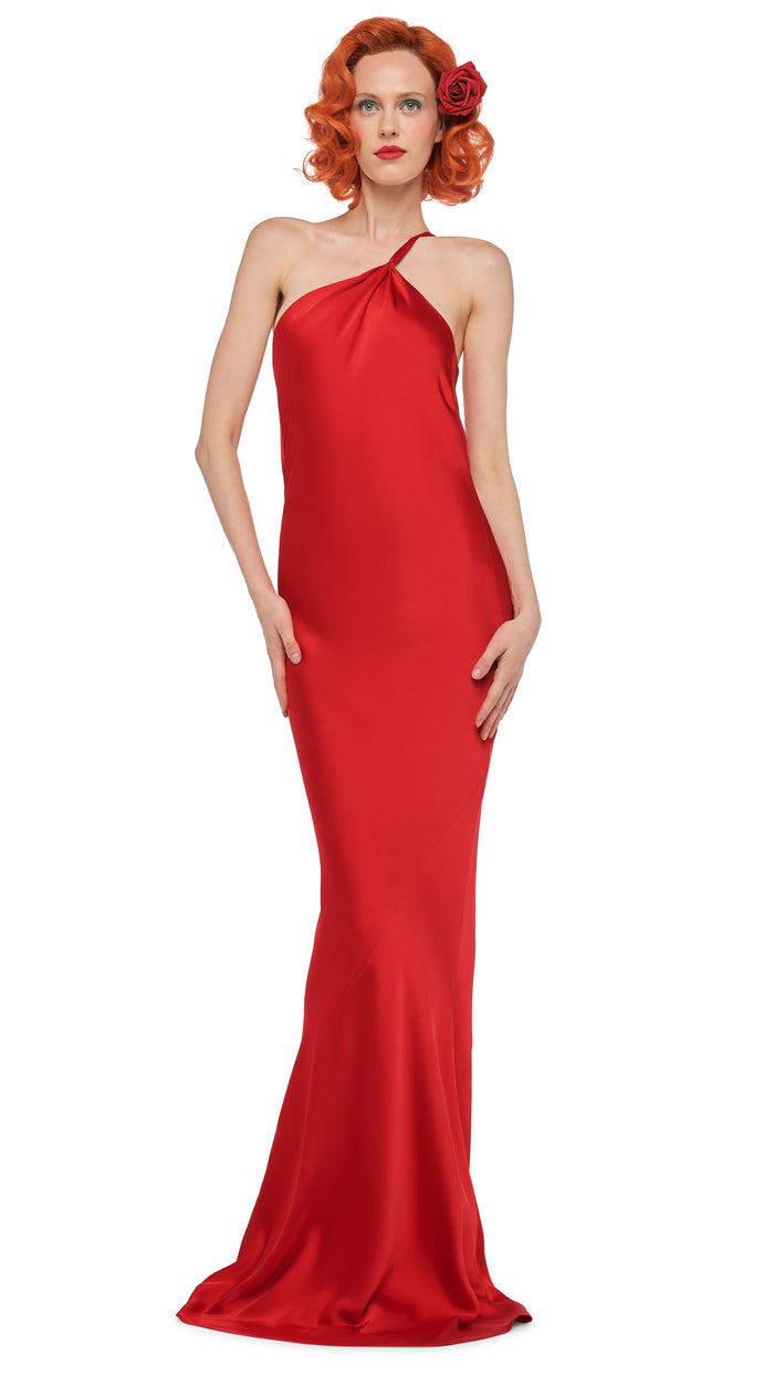 Norma Kamali ONE SHOULDER BIAS GOWN