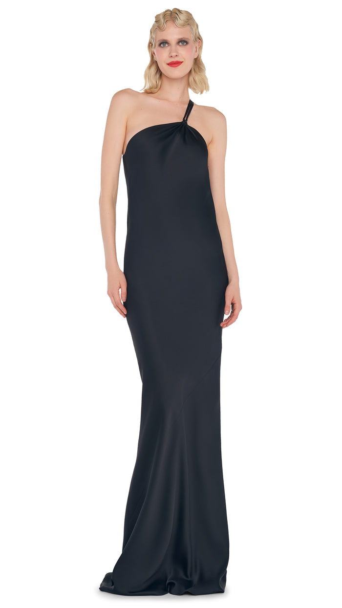 norma kamali ONE SHOULDER BIAS GOWN