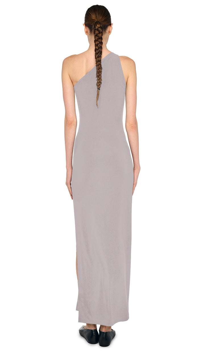 Norma Kamali ONE SHOULDER LONG DRESS W/ SIDE SLIT