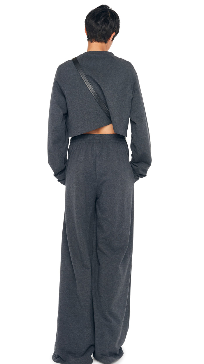 Norma Kamali OS RAGLAN SLEEVE CROPPED TOP