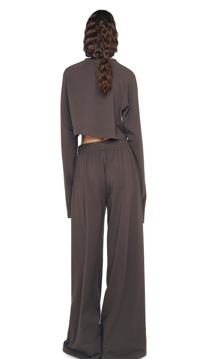 Norma Kamali OS RAGLAN SLEEVE CROPPED TOP