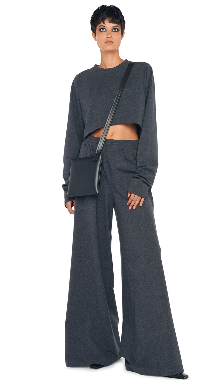 norma kamali OS RAGLAN SLEEVE CROPPED TOP