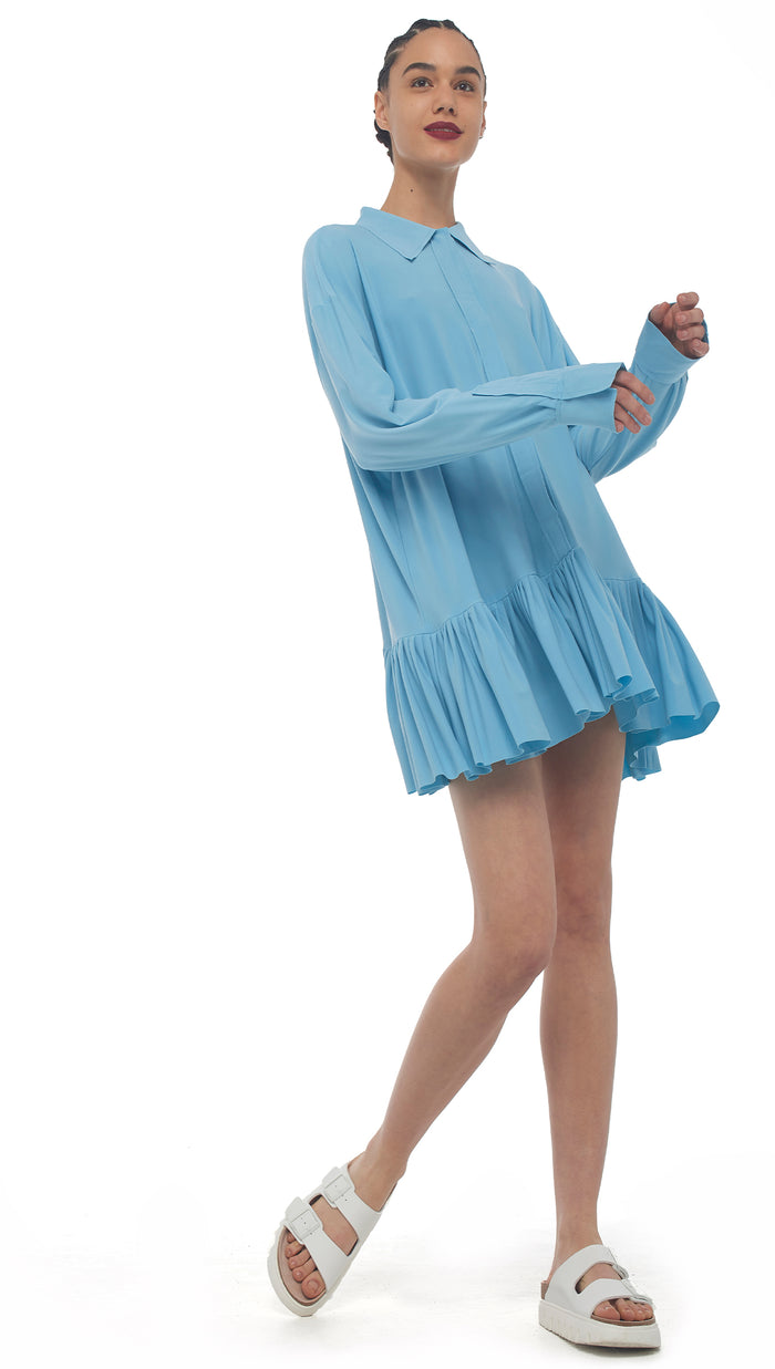 Norma Kamali OVERSIZE BF RUFFLE NK SHIRT