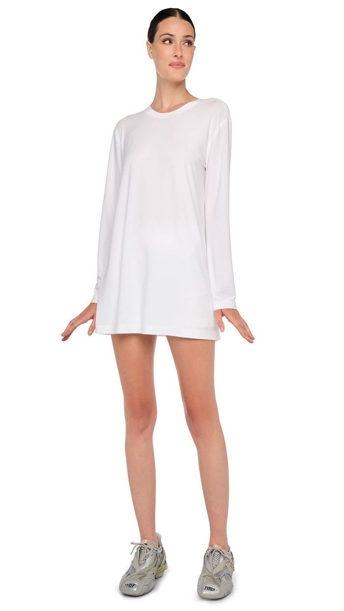 Norma Kamali OVERSIZED LONG SLEEVE MINI DRESS