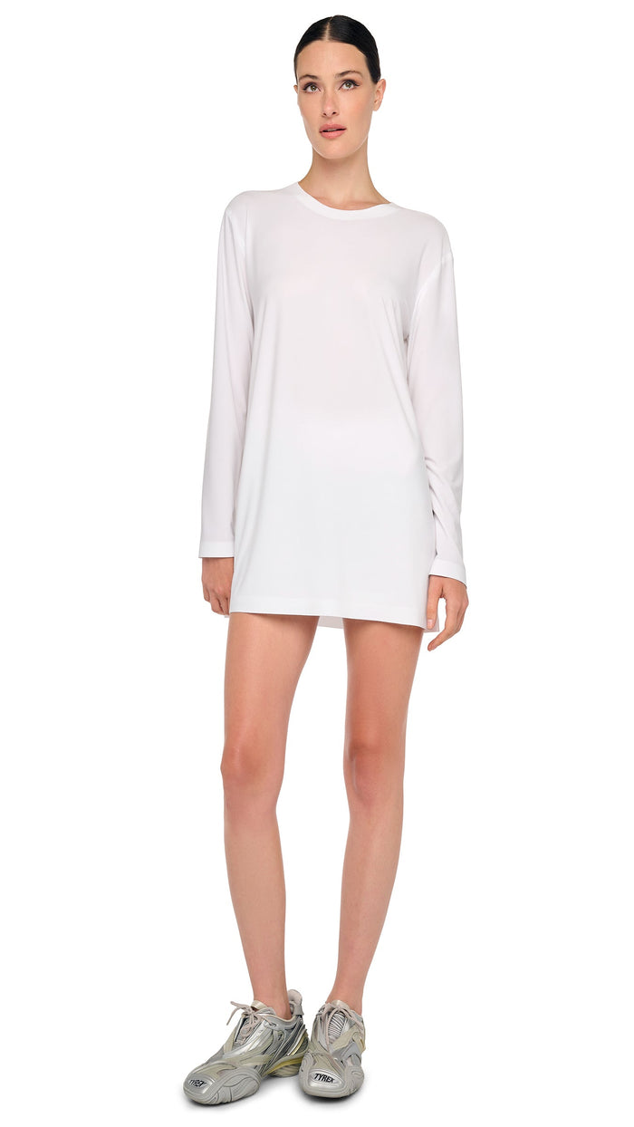 norma kamali OVERSIZED LONG SLEEVE MINI DRESS