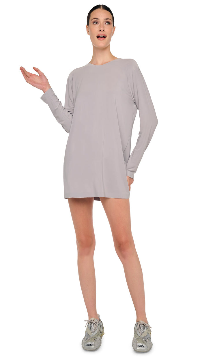 Norma Kamali OVERSIZED LONG SLEEVE MINI DRESS