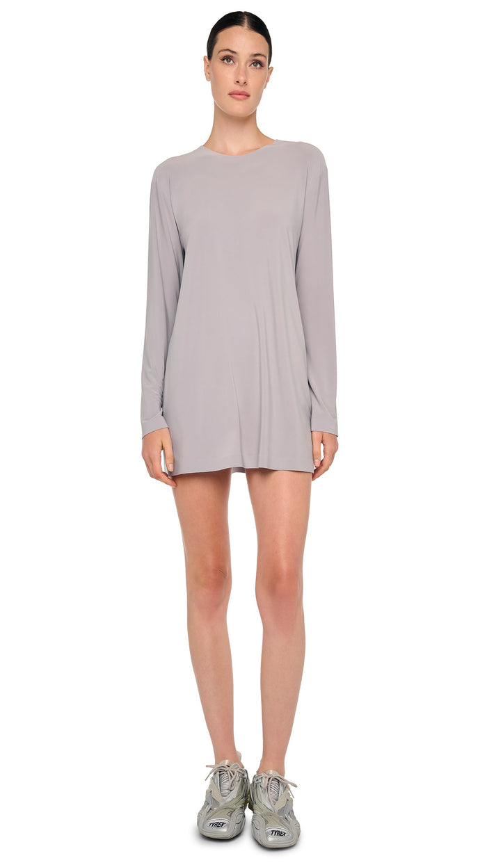 norma kamali OVERSIZED LONG SLEEVE MINI DRESS