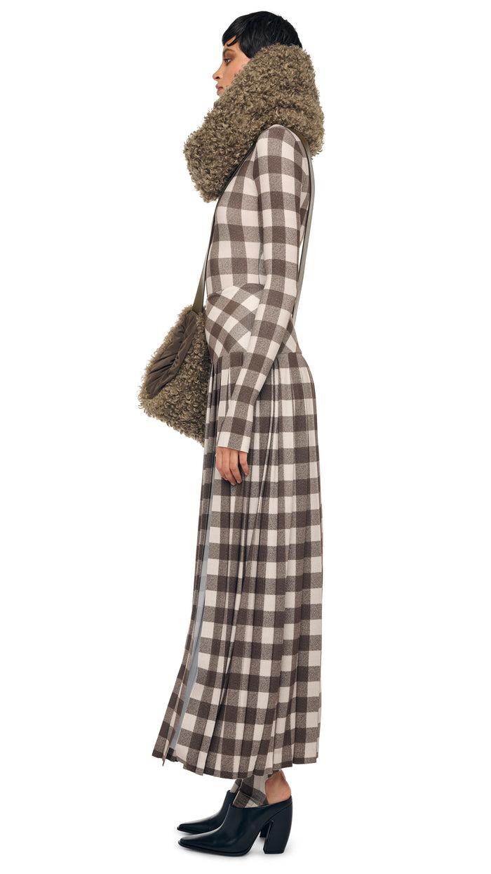 Norma Kamali PLEATED LONG SKIRT W/ SLIT