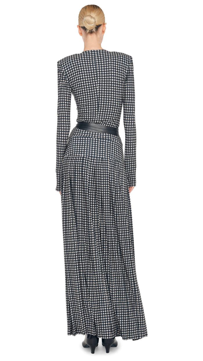 Norma Kamali PLEATED LONG SKIRT WITH SLIT