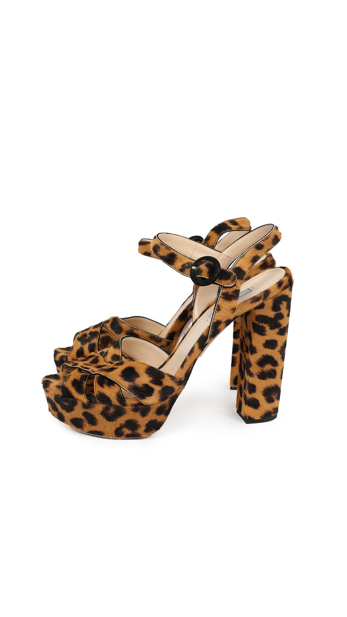 norma kamali PRADA CALF HAIR PLATFORM SANDAL