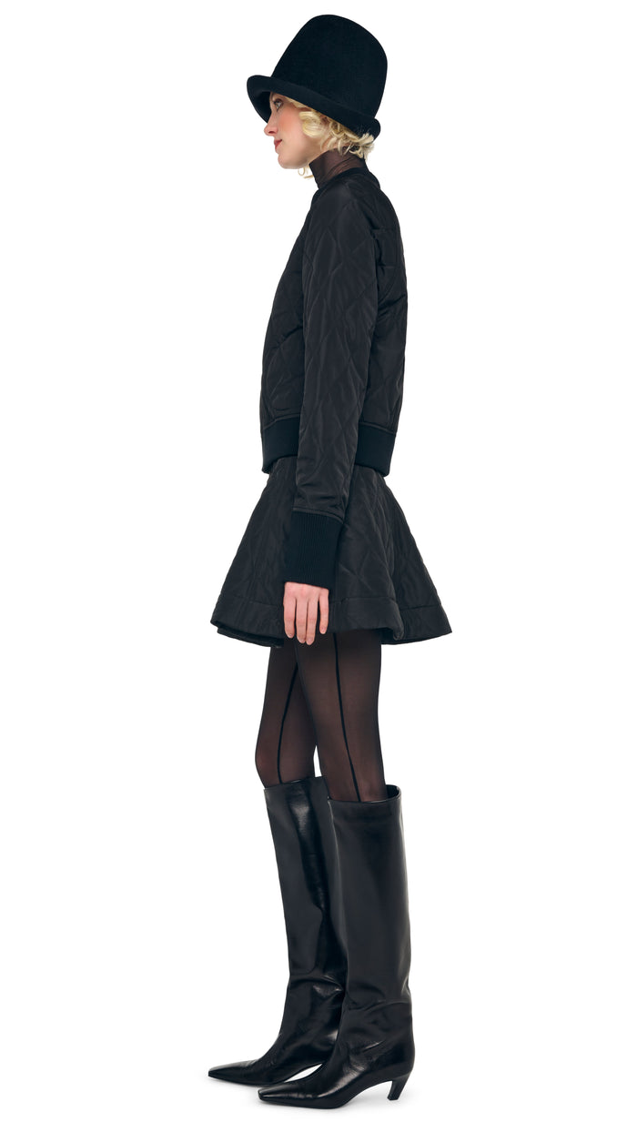 Norma Kamali QUILTED SHORT BOMBER JACKET