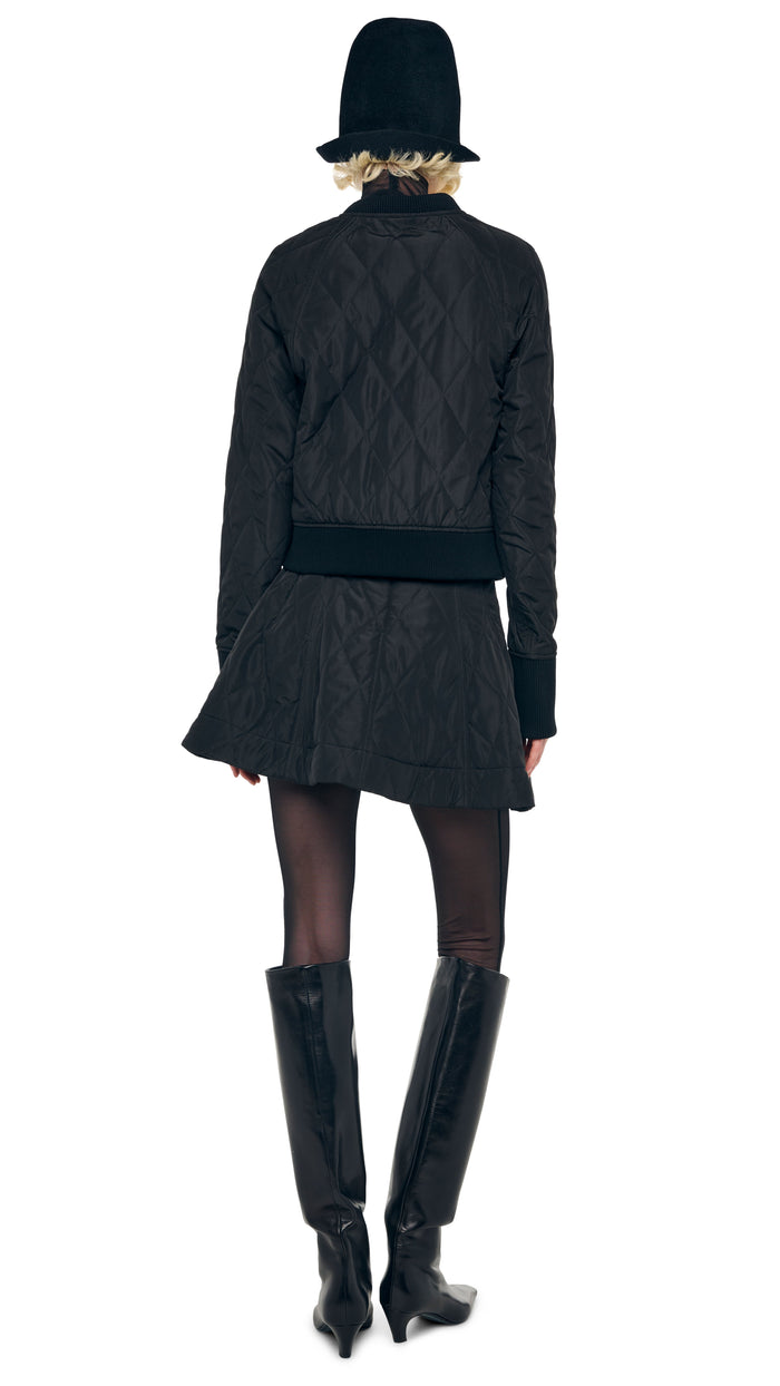 Norma Kamali QUILTED SHORT BOMBER JACKET