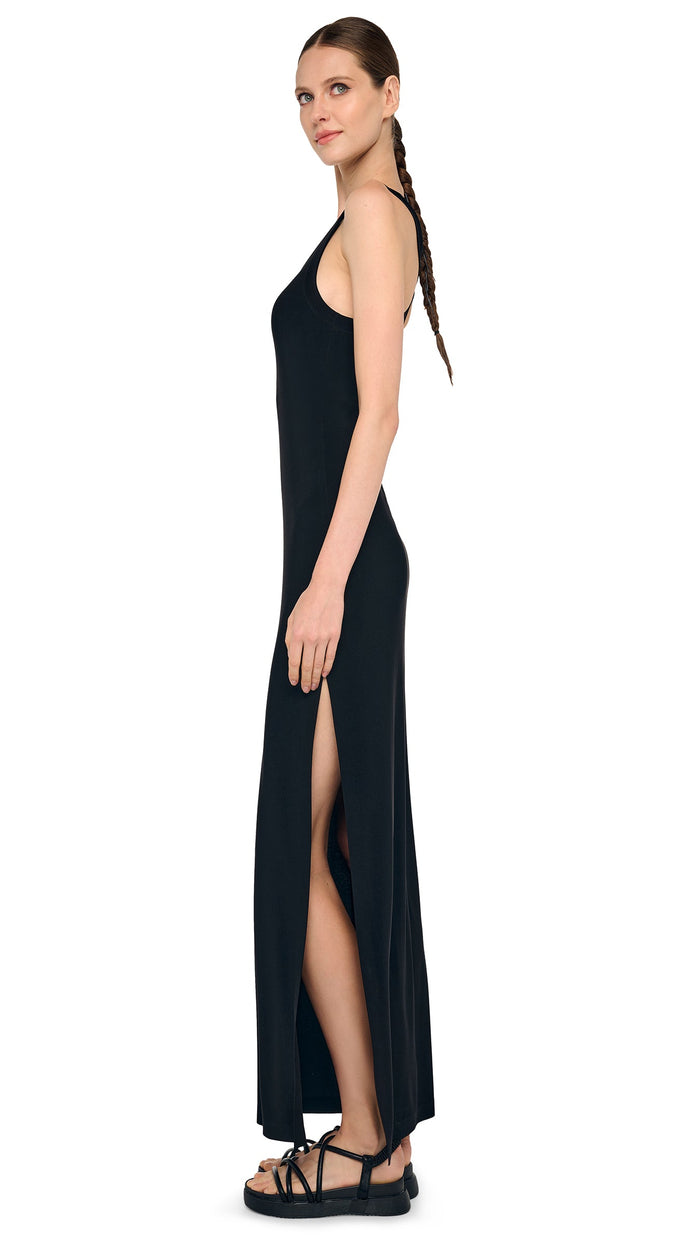 Norma Kamali RACER LONG DRESS W/ SIDE SLIT