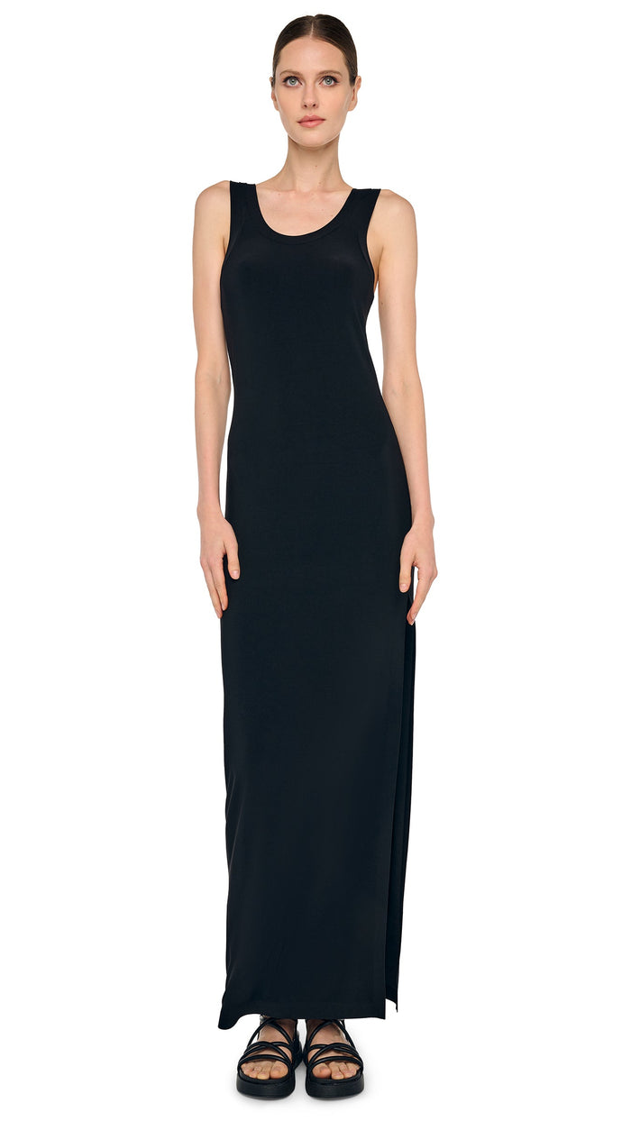 Norma Kamali RACER LONG DRESS W/ SIDE SLIT