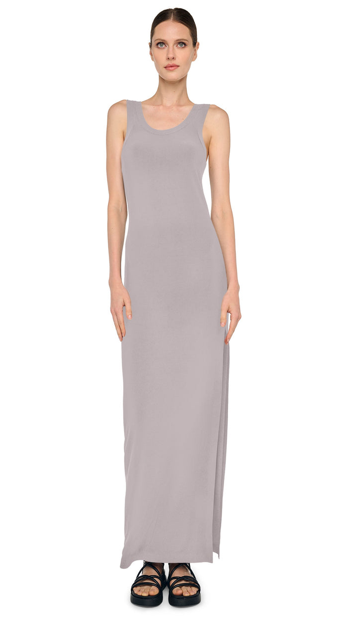 norma kamali RACER LONG DRESS W/ SIDE SLIT