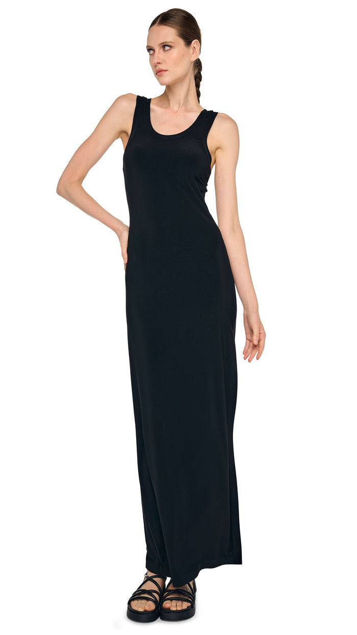 norma kamali RACER LONG DRESS W/ SIDE SLIT