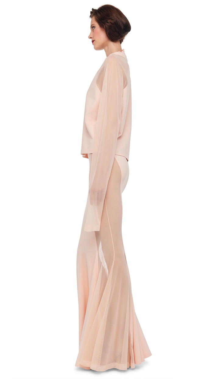 Norma Kamali RAGLAN SLEEVE TOP W/ MESH