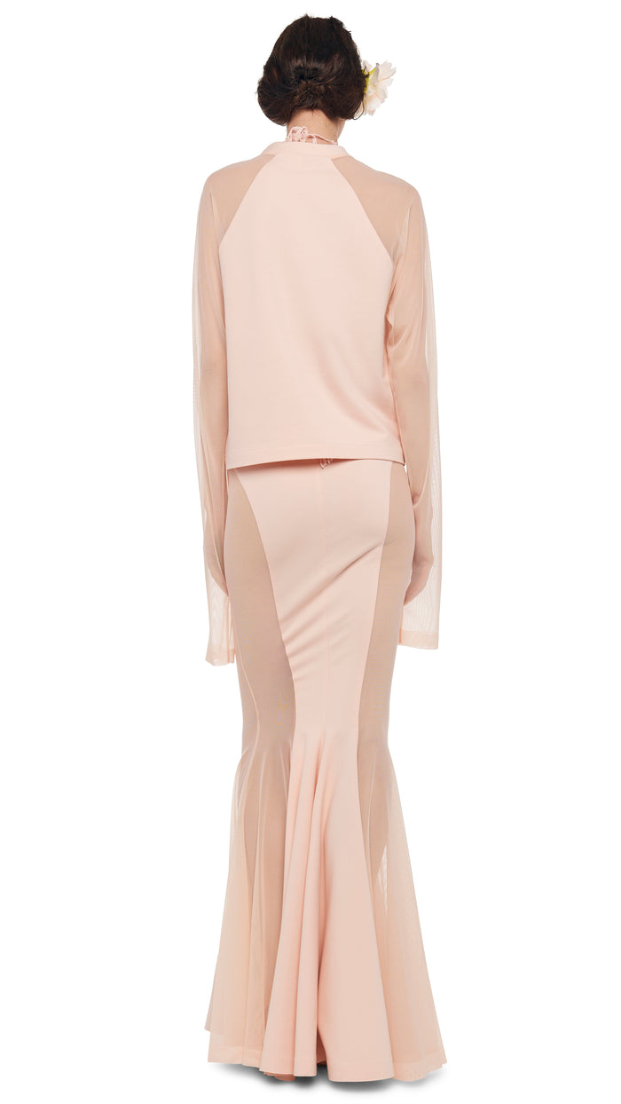 Norma Kamali RAGLAN SLEEVE TOP W/ MESH