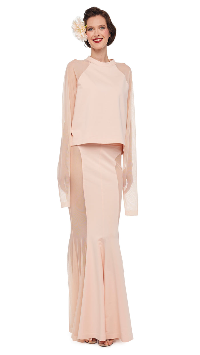 norma kamali RAGLAN SLEEVE TOP W/ MESH