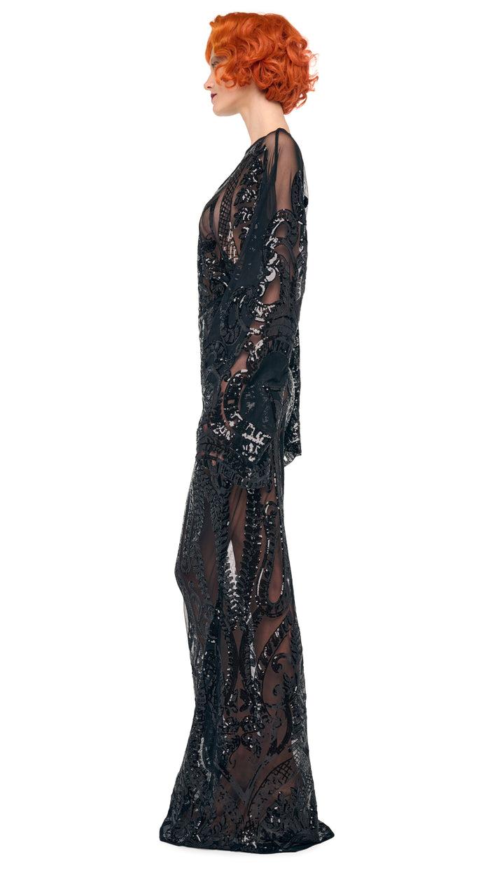 Norma Kamali REVERSE OBIE BODYSUIT W/ LONG SLEEVE