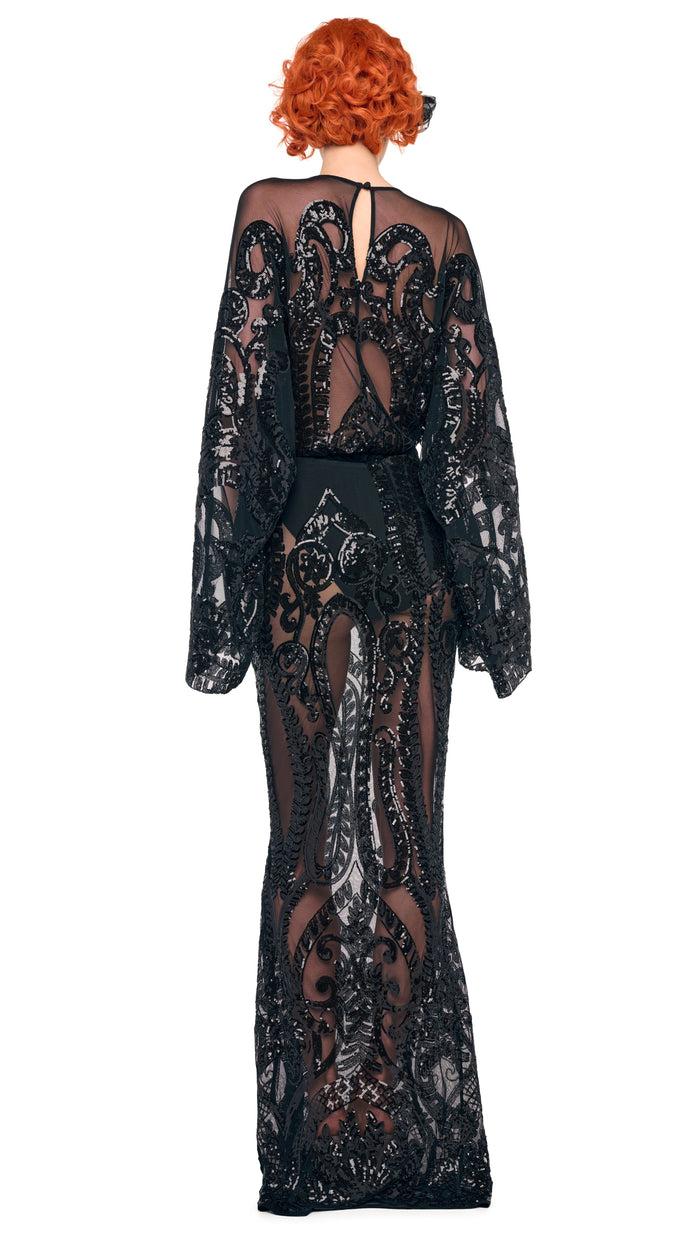 Norma Kamali REVERSE OBIE BODYSUIT W/ LONG SLEEVE