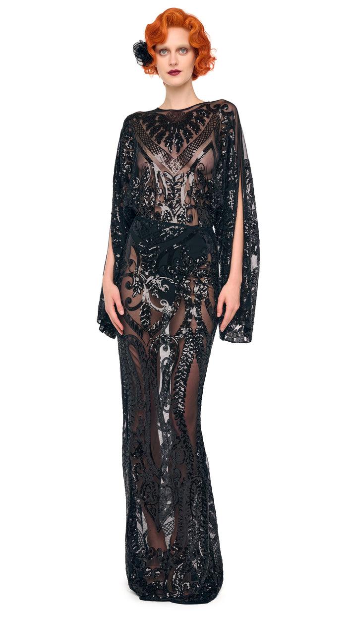 norma kamali REVERSE OBIE BODYSUIT W/ LONG SLEEVE