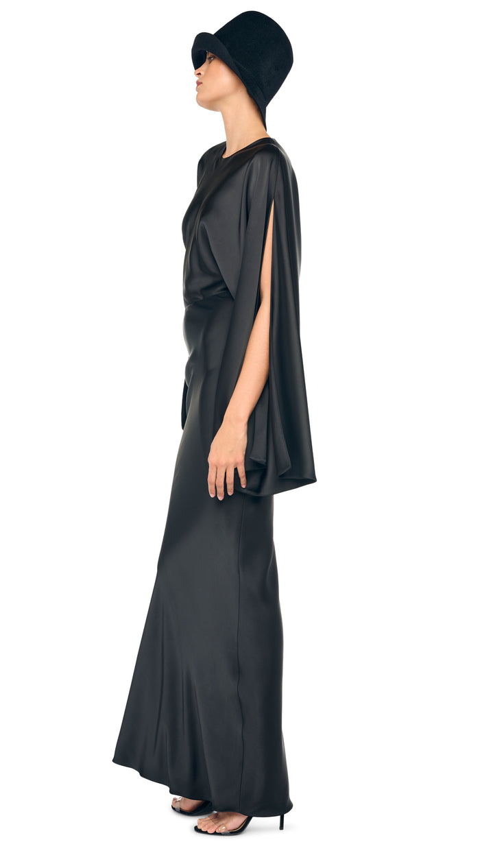 Norma Kamali REVERSE OBIE GOWN LONG SLEEVE