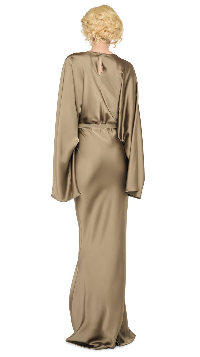 Norma Kamali REVERSE OBIE GOWN LONG SLEEVE