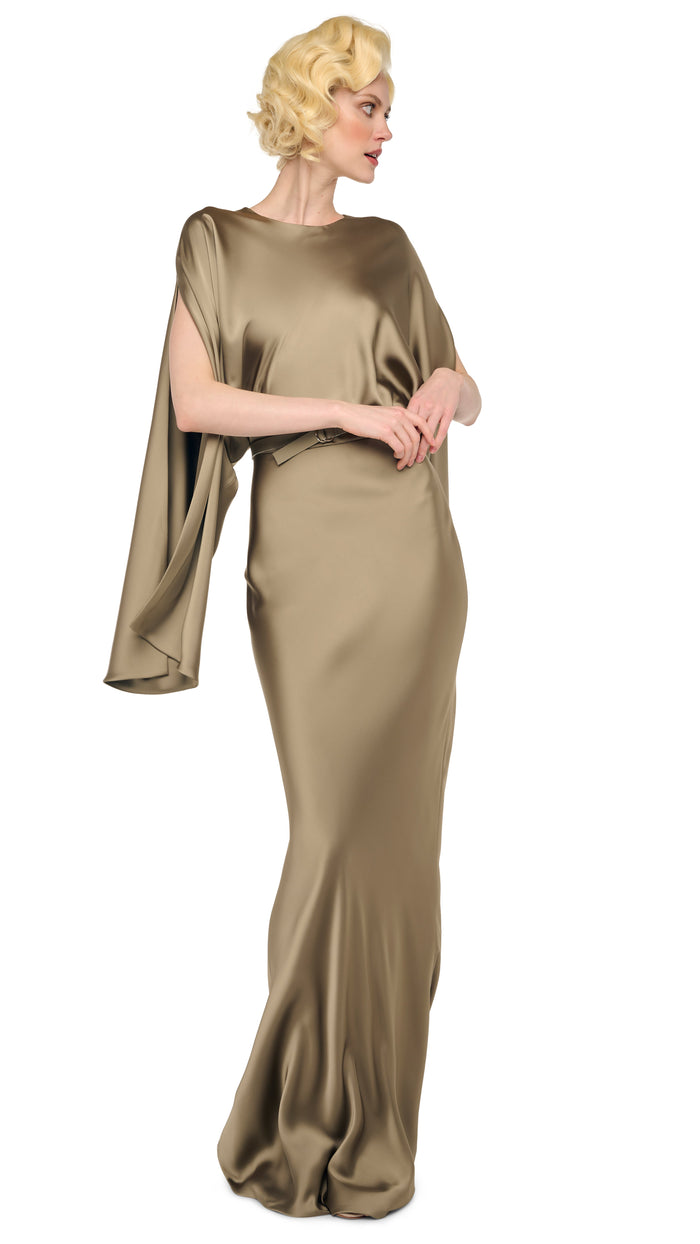 Norma Kamali REVERSE OBIE GOWN LONG SLEEVE
