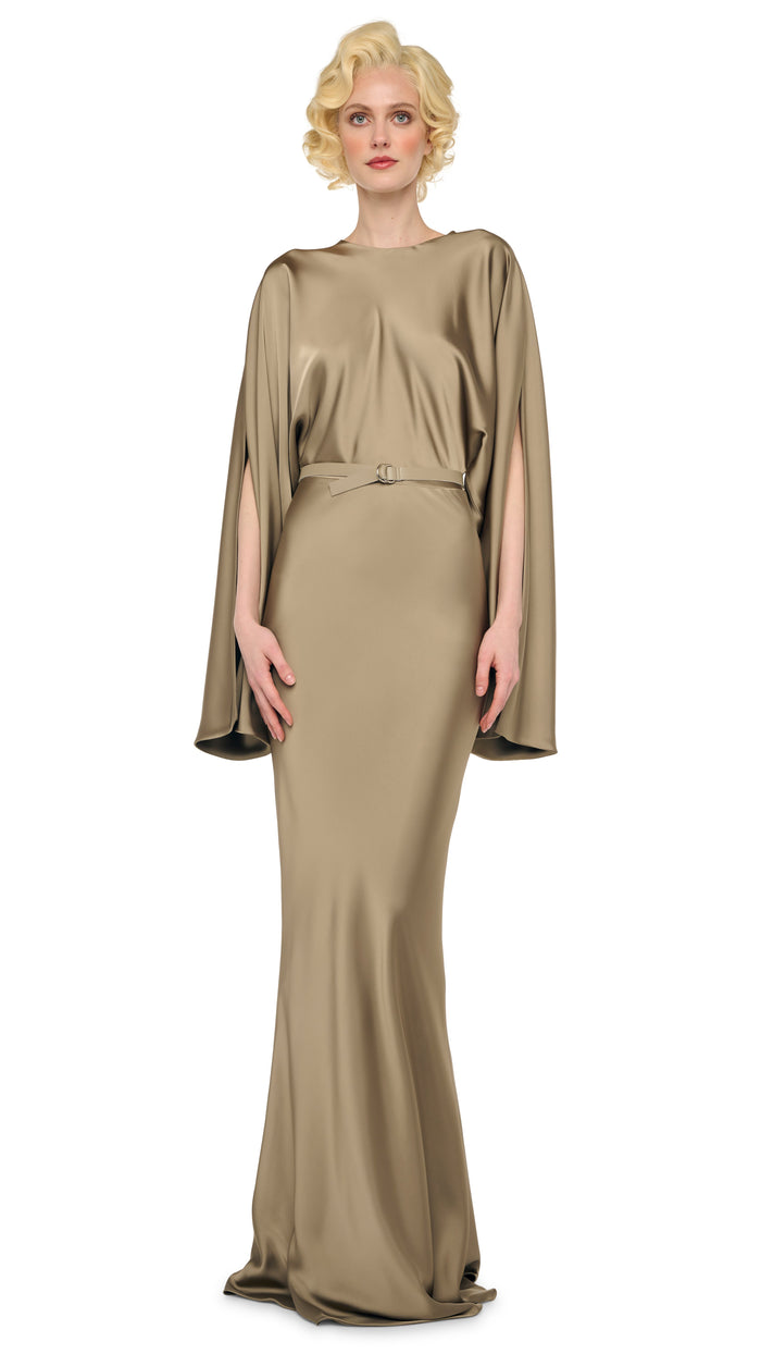 norma kamali REVERSE OBIE GOWN LONG SLEEVE