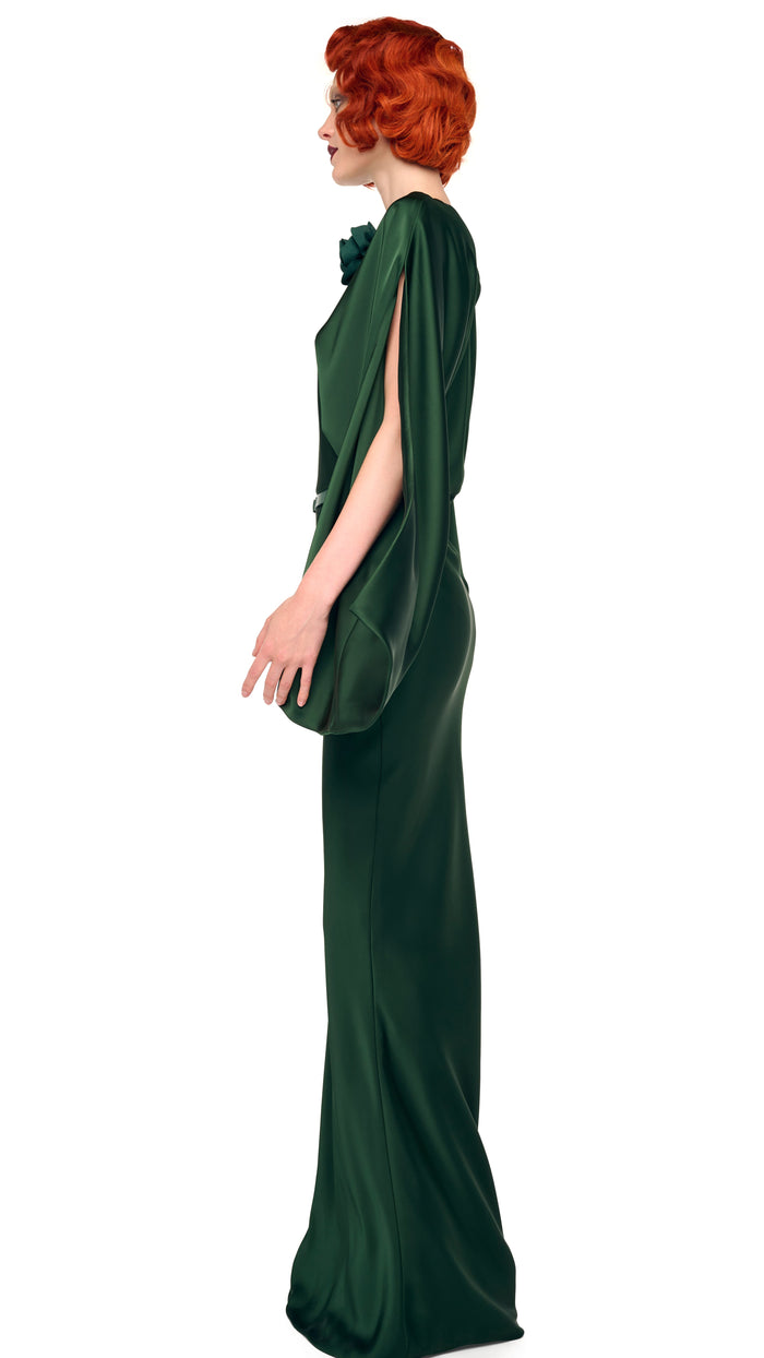 Norma Kamali REVERSE OBIE GOWN W/ LONG SLEEVE