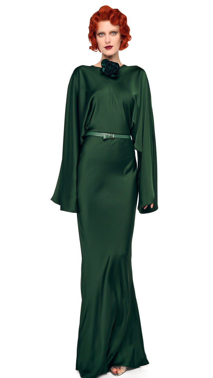 norma kamali REVERSE OBIE GOWN W/ LONG SLEEVE