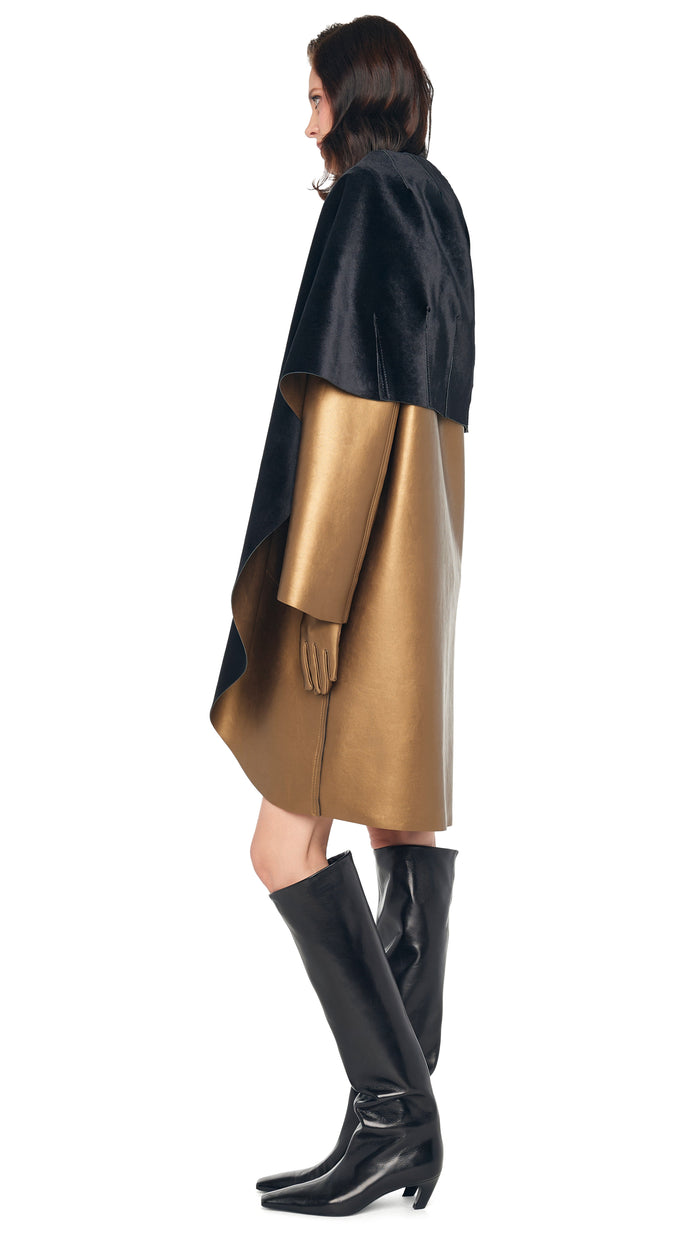 Norma Kamali SHAWL COLLAR COAT REVERSIBLE