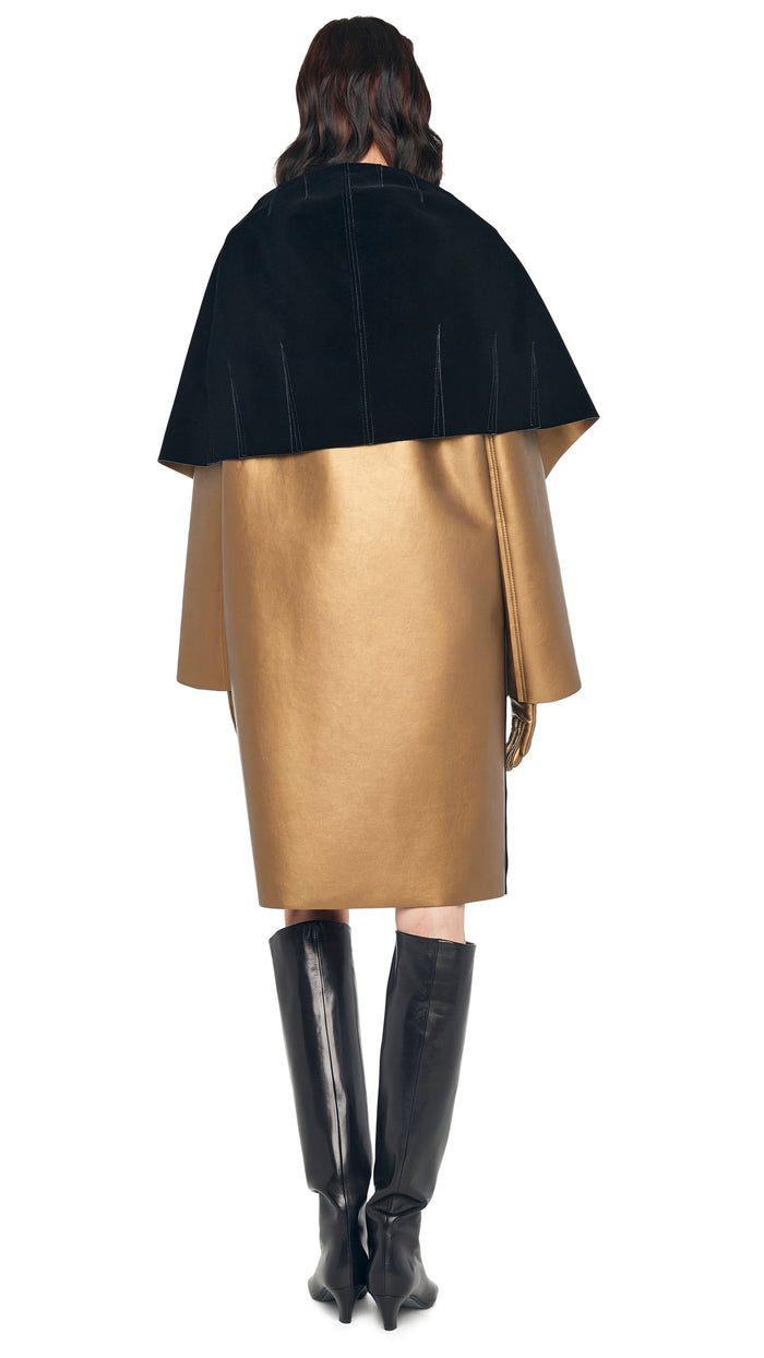 Norma Kamali SHAWL COLLAR COAT REVERSIBLE