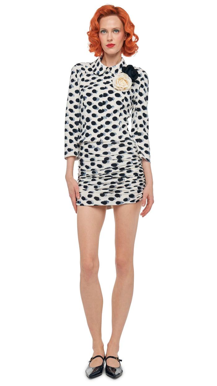 Norma Kamali SHIRRED BILL PICKLEBALL SKIRT