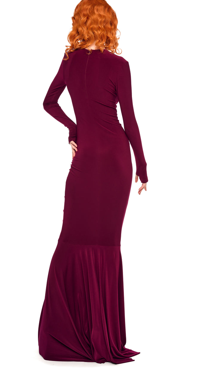 Norma Kamali SHIRRED FRONT FISHTAIL GOWN