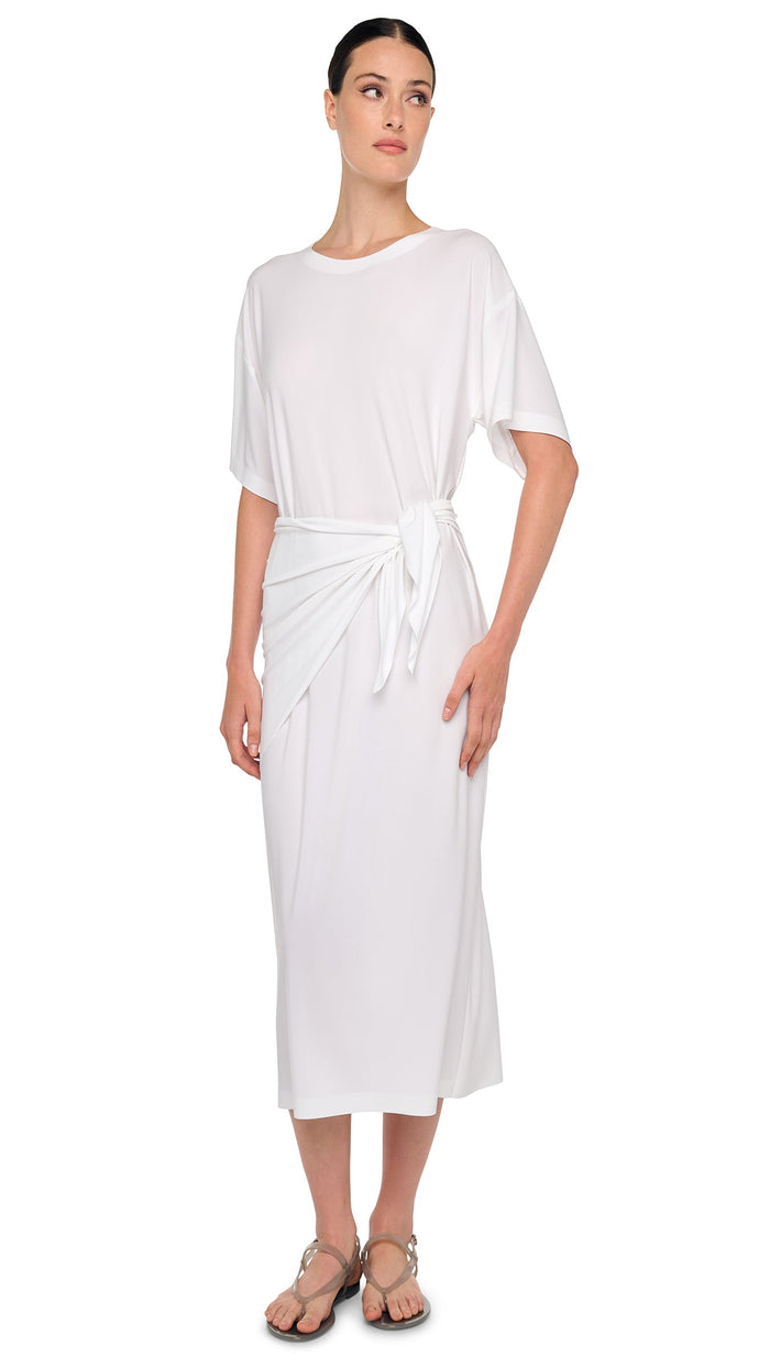 Norma Kamali SHORT SLEEVE BOXY DRESS TO MIDCALF