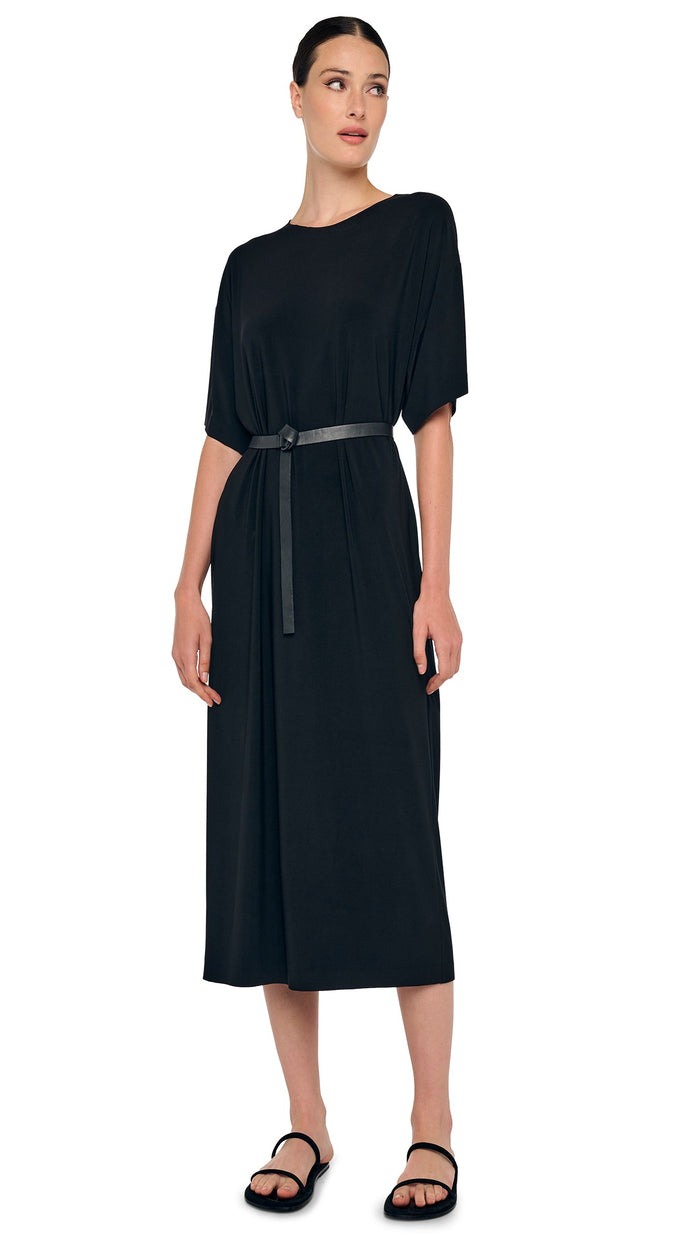 Norma Kamali SHORT SLEEVE BOXY DRESS TO MIDCALF