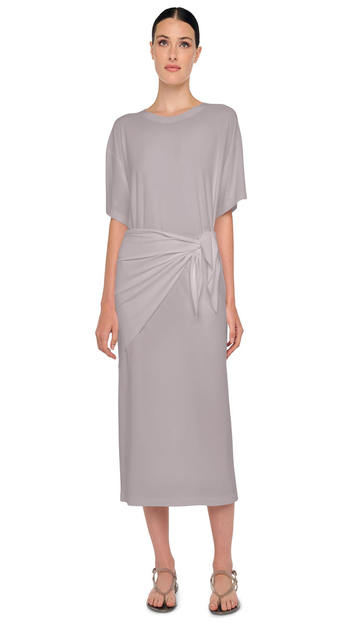 norma kamali SHORT SLEEVE BOXY DRESS TO MIDCALF